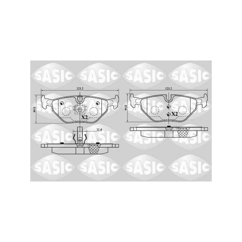 Jeu de quatre plaquettes de frein à disque SASIC