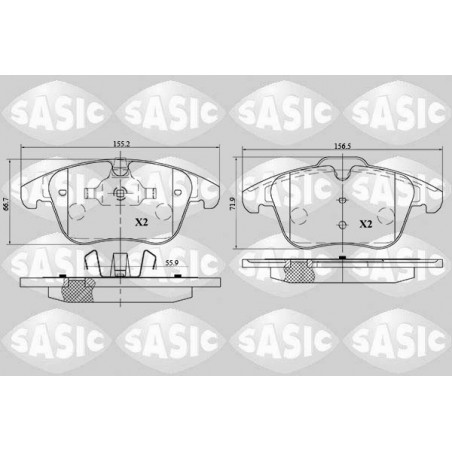 Jeu de quatre plaquettes de frein à disque SASIC