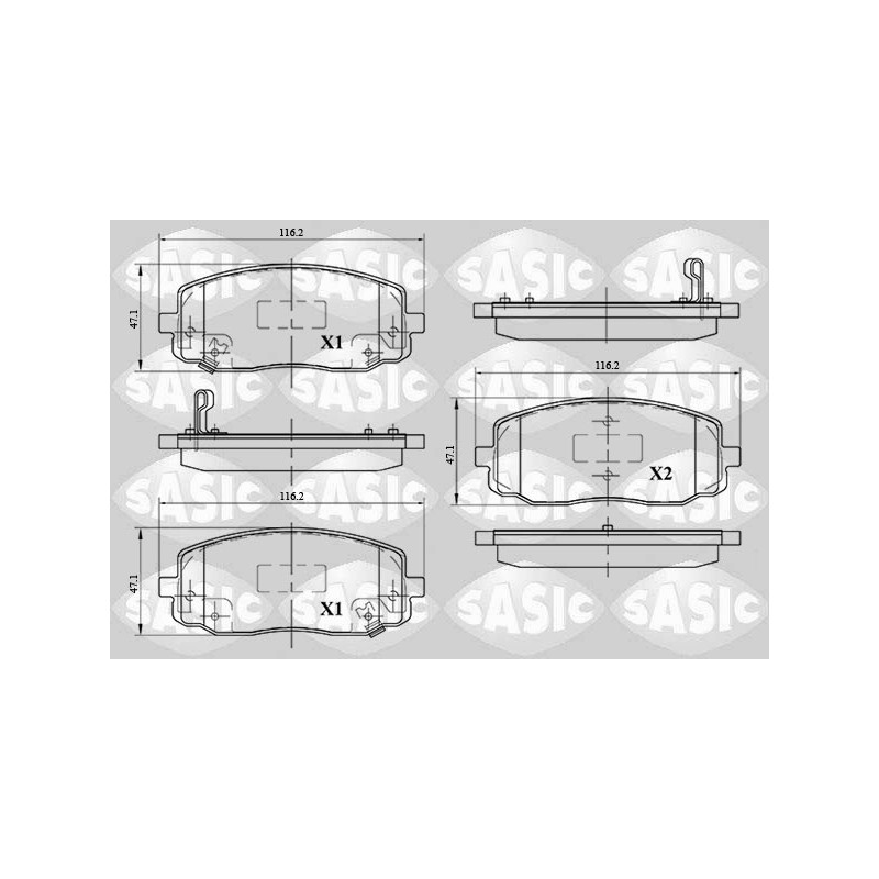 Jeu de quatre plaquettes de frein à disque SASIC