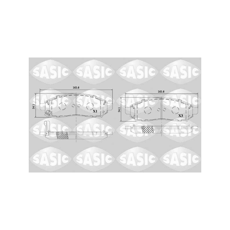 Jeu de quatre plaquettes de frein à disque SASIC