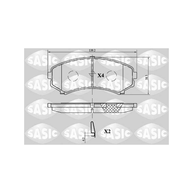 Jeu de quatre plaquettes de frein à disque SASIC