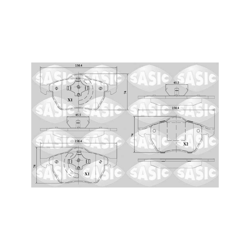 Jeu de quatre plaquettes de frein à disque SASIC