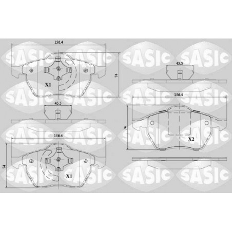 Jeu de quatre plaquettes de frein à disque SASIC