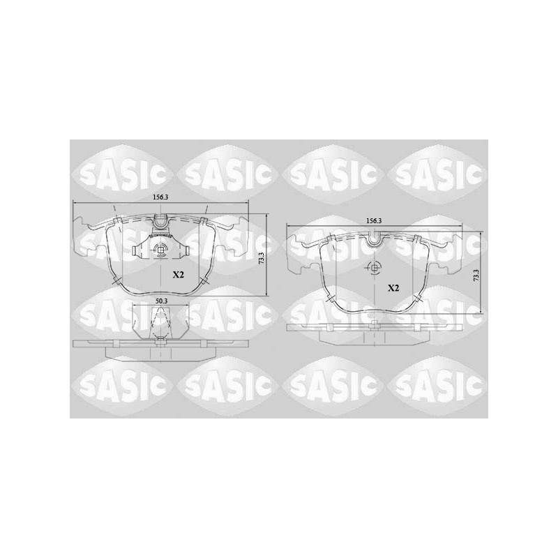 Jeu de quatre plaquettes de frein à disque SASIC