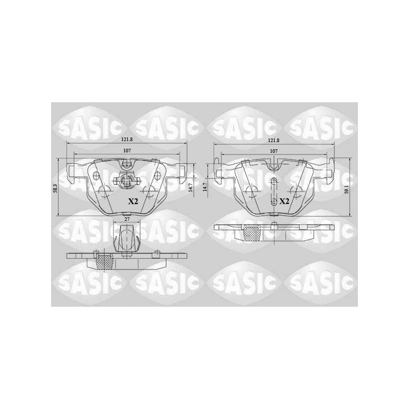 Jeu de quatre plaquettes de frein à disque SASIC