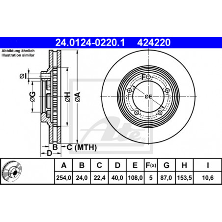 Jeu de 2 disques de frein ATE