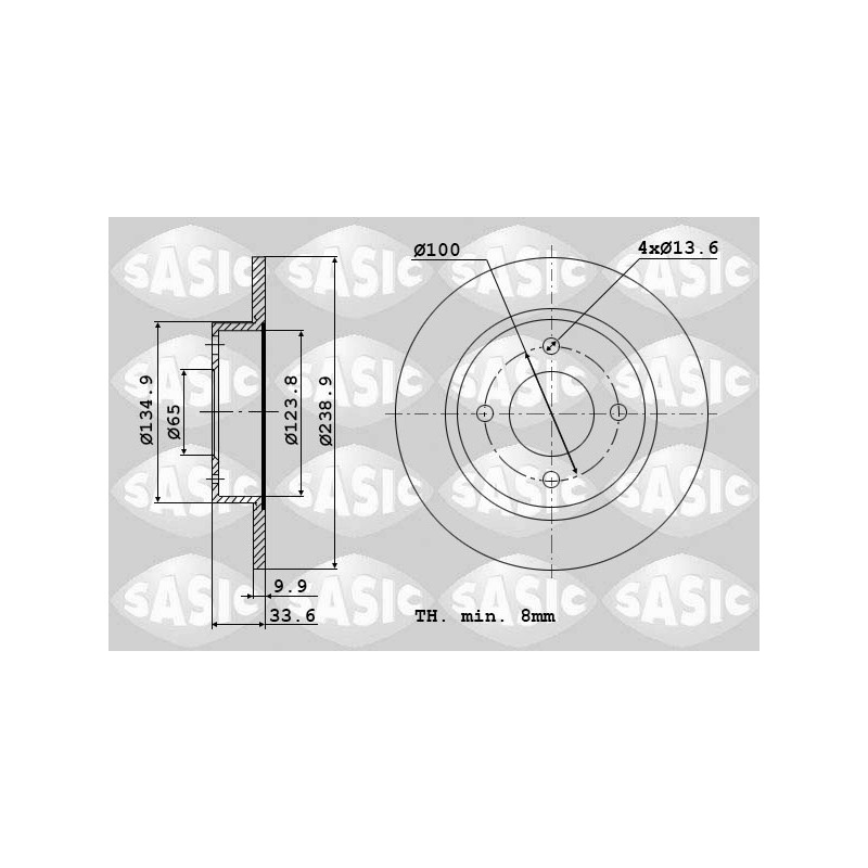 Jeu de 2 disques de frein SASIC