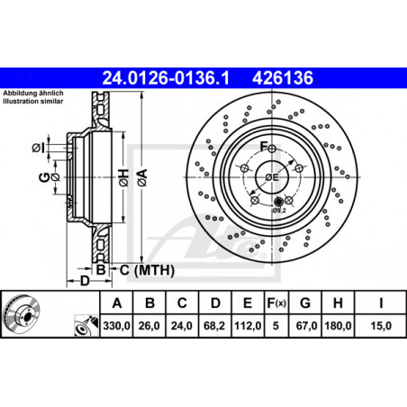 Jeu de 2 disques de frein ATE