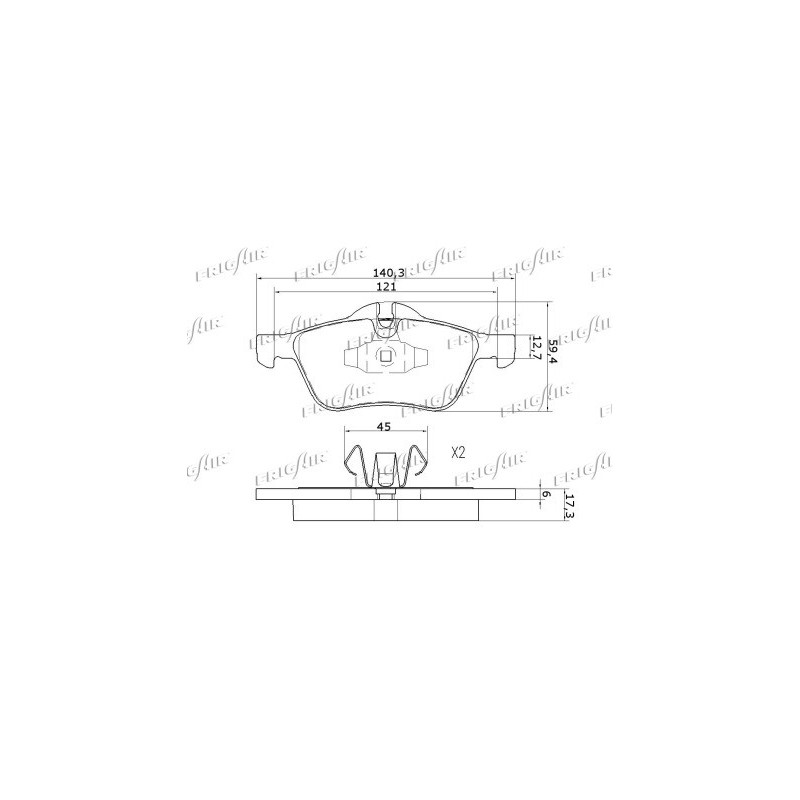 Jeu de quatre plaquettes de frein à disque FRIGAIR