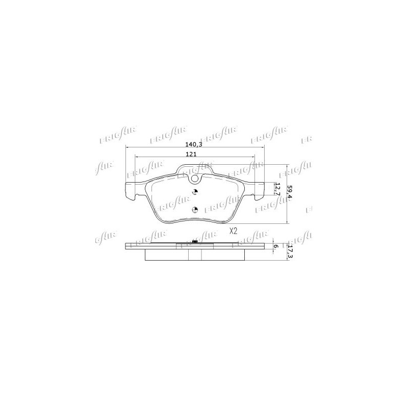 Jeu de quatre plaquettes de frein à disque FRIGAIR