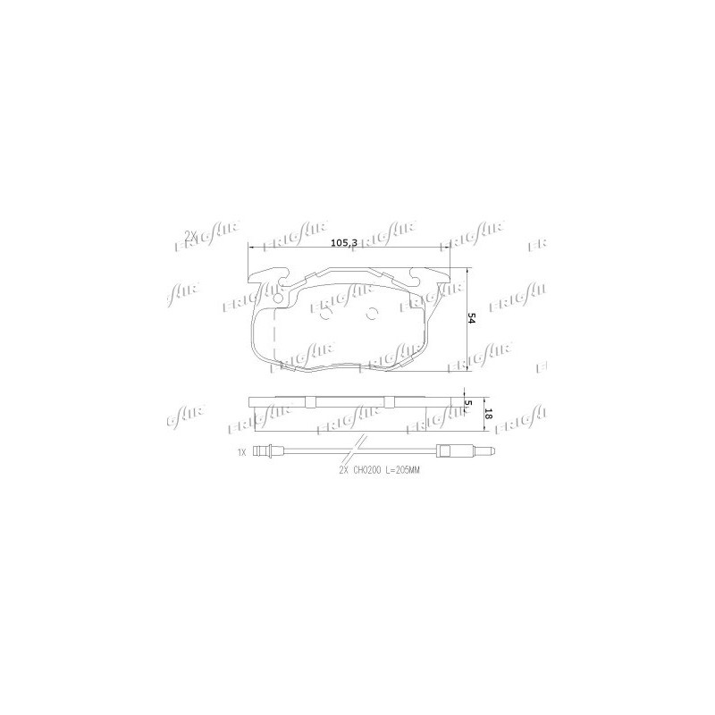 Jeu de quatre plaquettes de frein à disque FRIGAIR