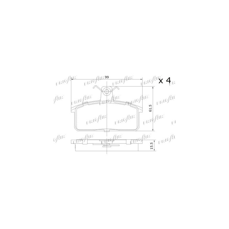 Jeu de quatre plaquettes de frein à disque FRIGAIR