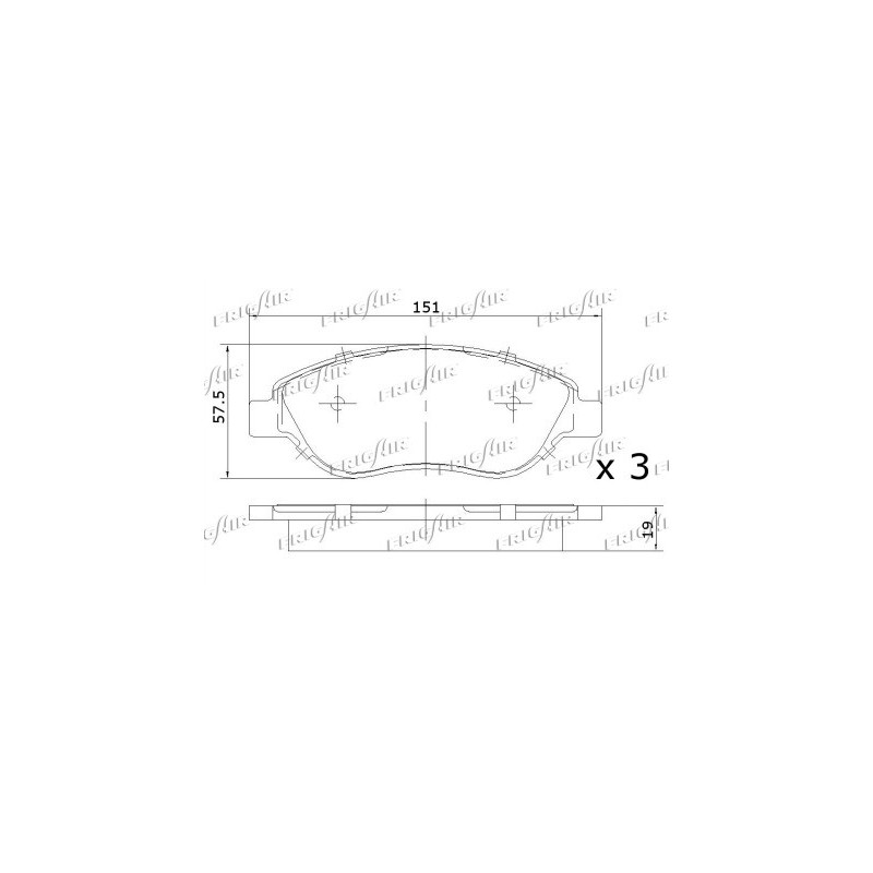 Jeu de quatre plaquettes de frein à disque FRIGAIR