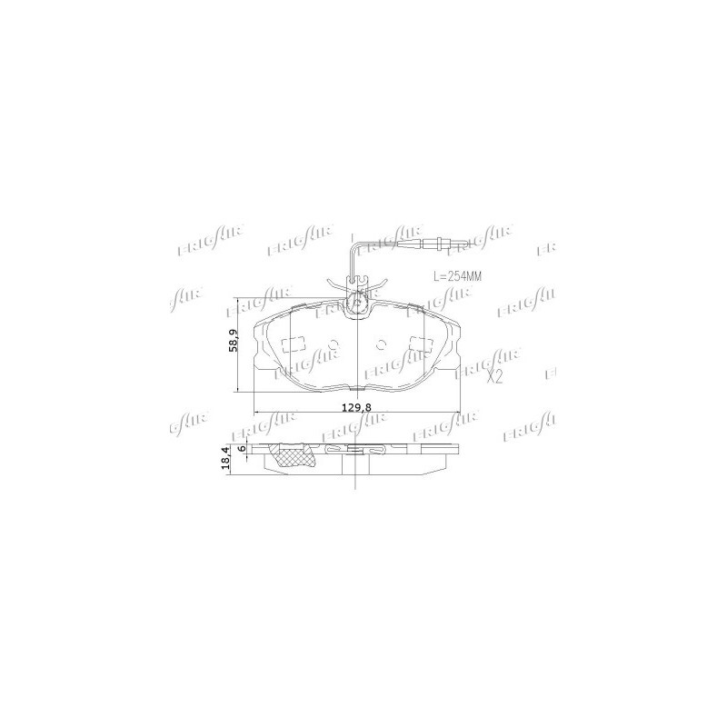 Jeu de quatre plaquettes de frein à disque FRIGAIR