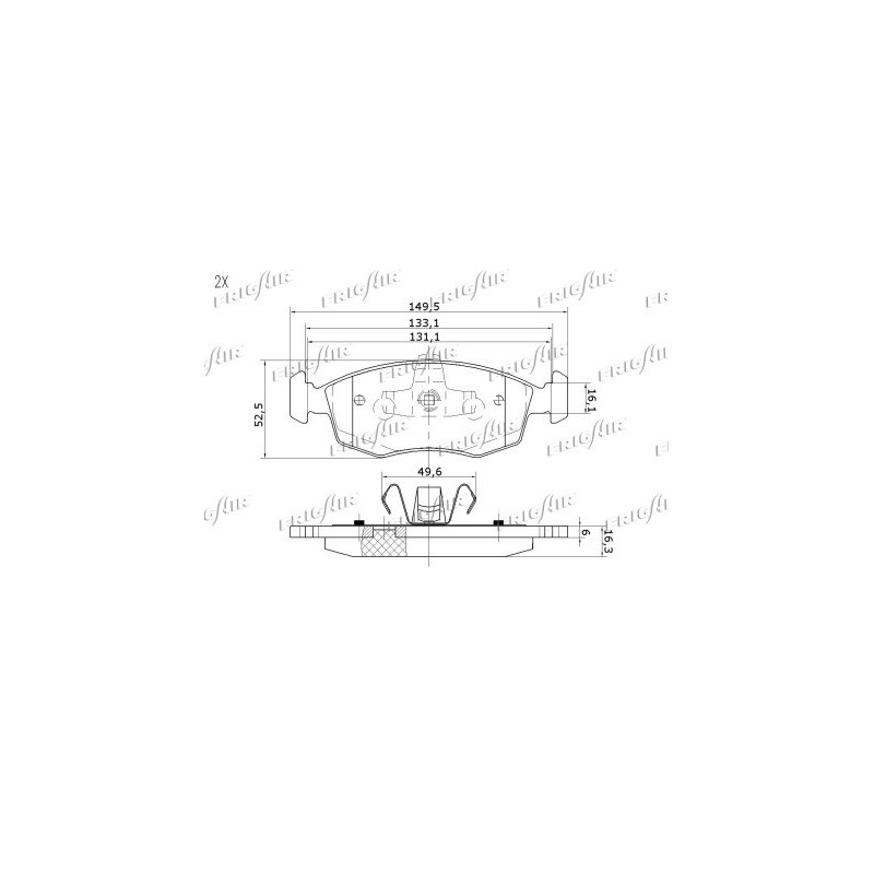 Jeu de quatre plaquettes de frein à disque FRIGAIR