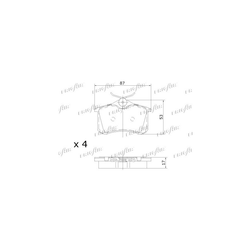Jeu de quatre plaquettes de frein à disque FRIGAIR