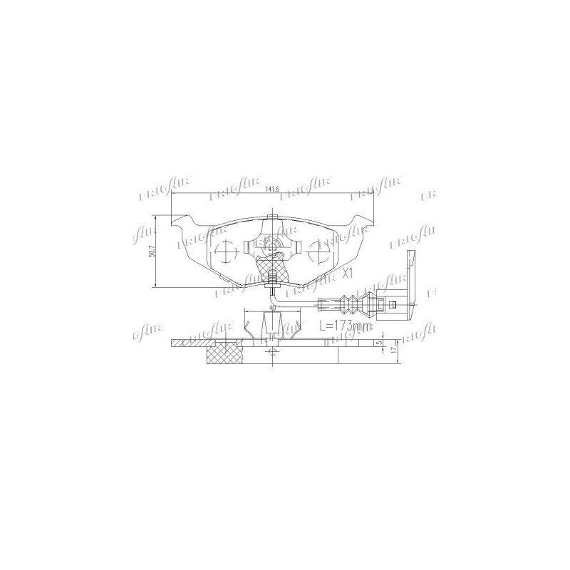 Jeu de quatre plaquettes de frein à disque FRIGAIR