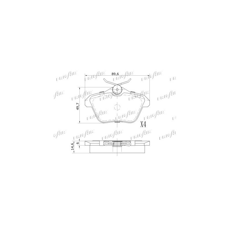 Jeu de quatre plaquettes de frein à disque FRIGAIR