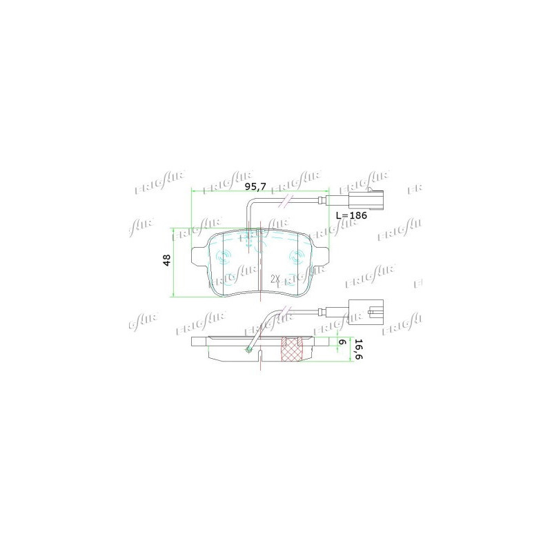 Jeu de quatre plaquettes de frein à disque FRIGAIR