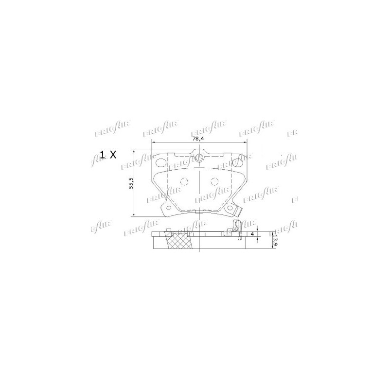 Jeu de quatre plaquettes de frein à disque FRIGAIR
