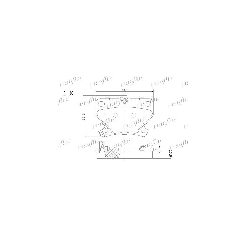 Jeu de quatre plaquettes de frein à disque FRIGAIR