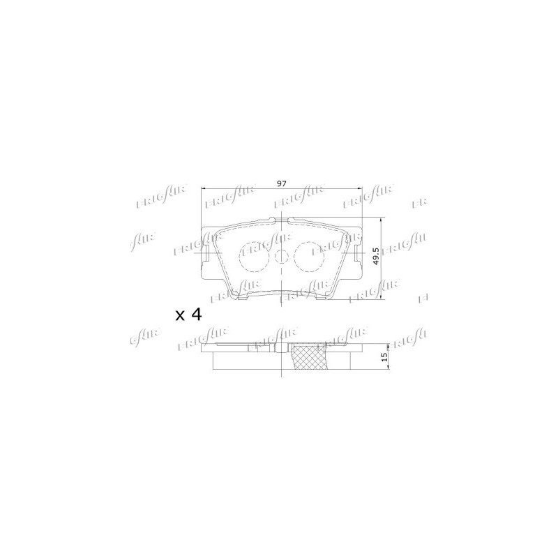 Jeu de quatre plaquettes de frein à disque FRIGAIR