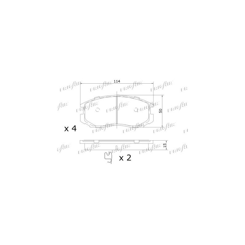 Jeu de quatre plaquettes de frein à disque FRIGAIR