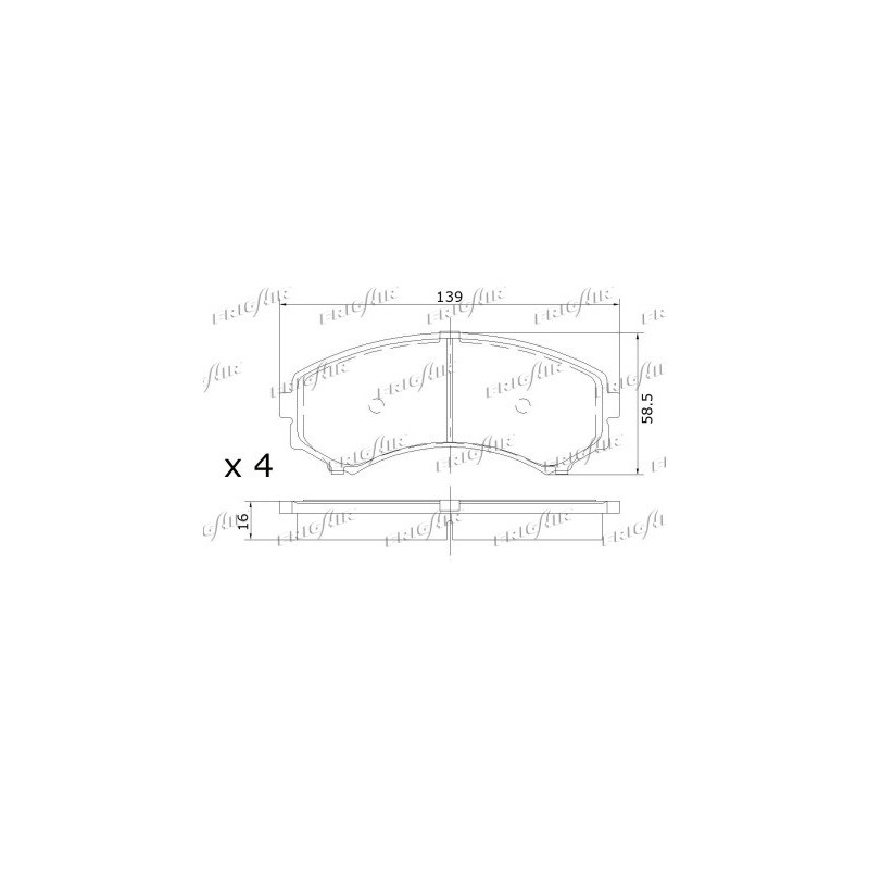 Jeu de quatre plaquettes de frein à disque FRIGAIR