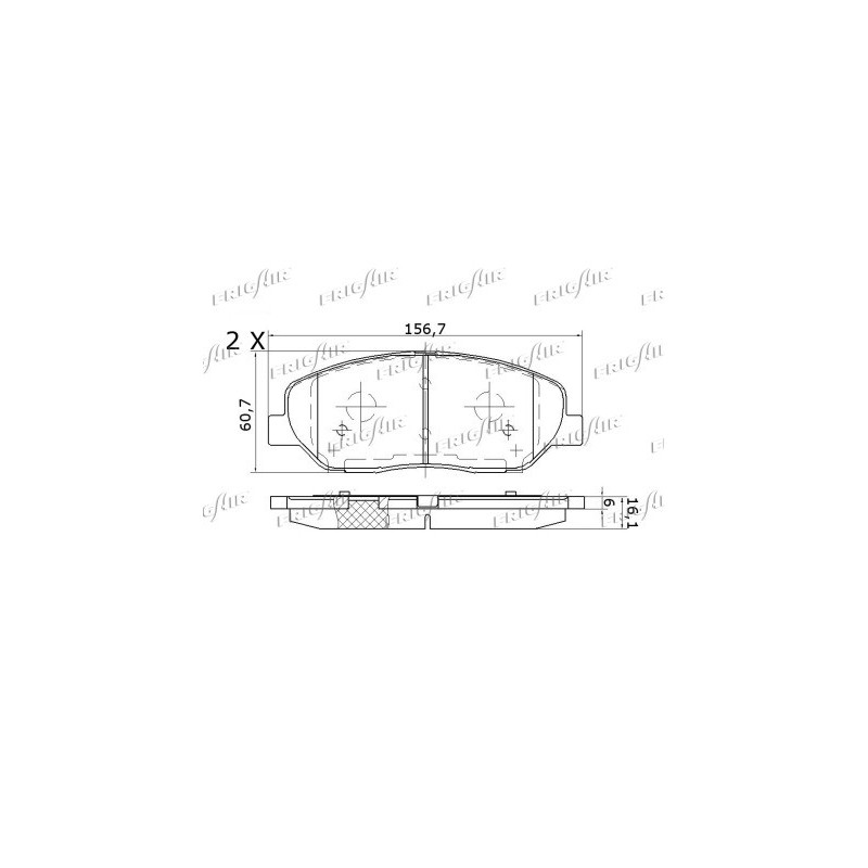 Jeu de quatre plaquettes de frein à disque FRIGAIR