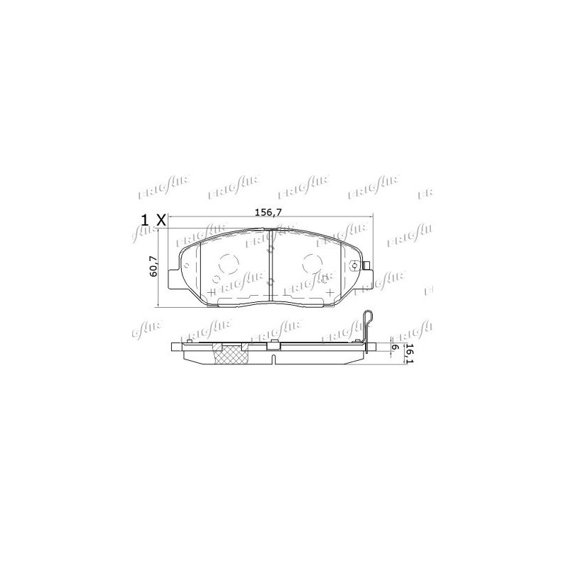 Jeu de quatre plaquettes de frein à disque FRIGAIR