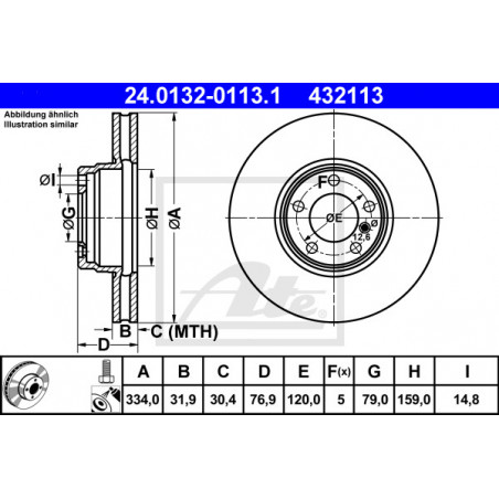Jeu de 2 disques de frein ATE