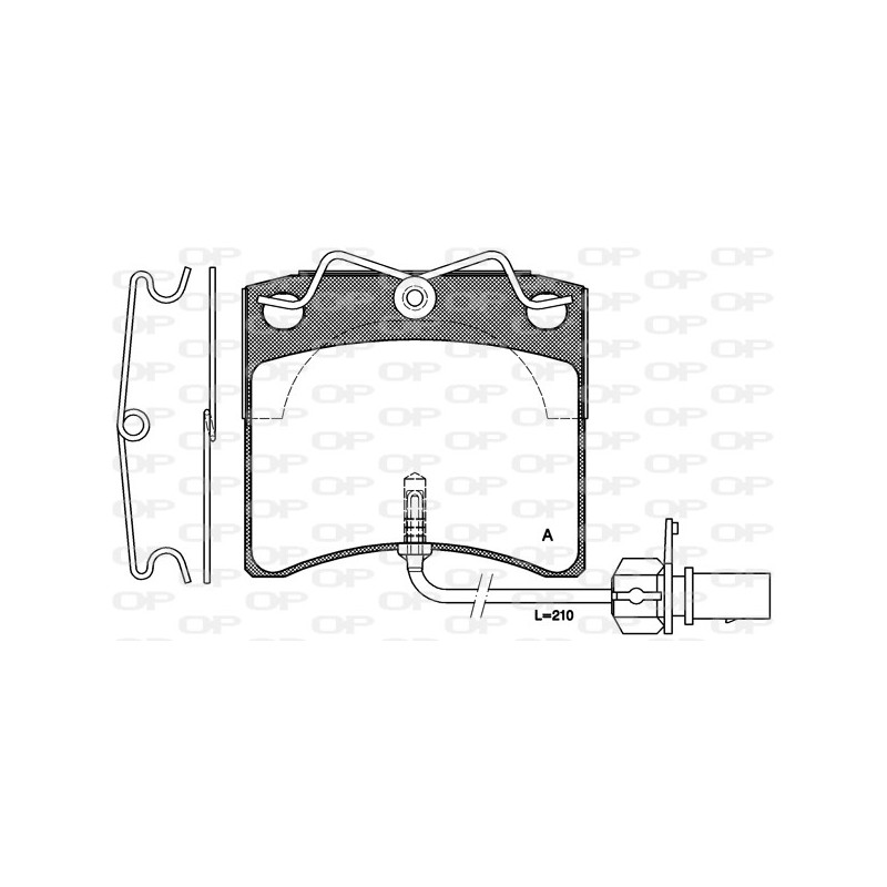 Jeu de quatre plaquettes de frein à disque OPEN PARTS