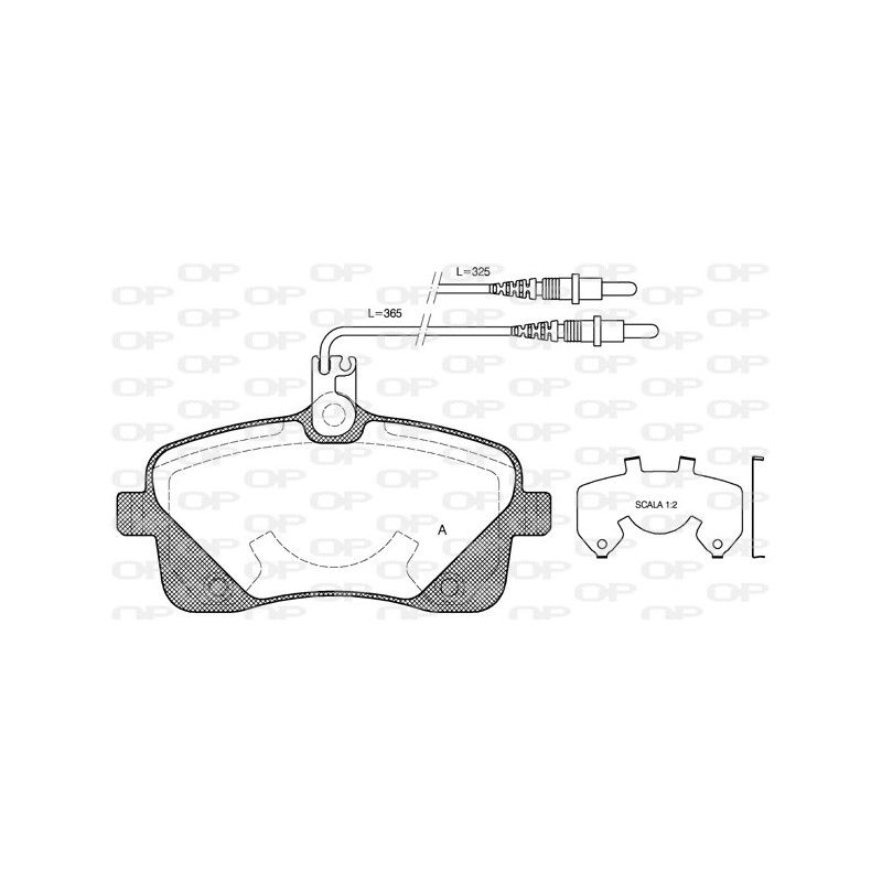 Jeu de quatre plaquettes de frein à disque OPEN PARTS