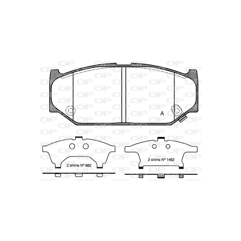 Jeu de quatre plaquettes de frein à disque OPEN PARTS