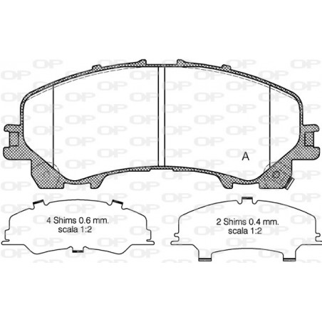 Jeu de quatre plaquettes de frein à disque OPEN PARTS