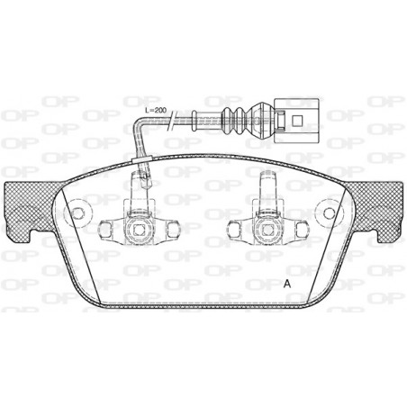 Jeu de quatre plaquettes de frein à disque OPEN PARTS