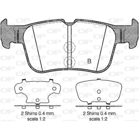 Jeu de quatre plaquettes de frein à disque OPEN PARTS