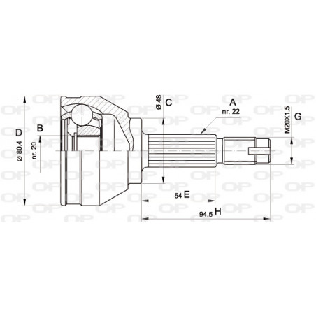 Tête de cardan OPEN PARTS