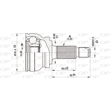 Tête de cardan OPEN PARTS