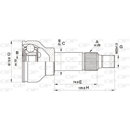 Tête de cardan OPEN PARTS