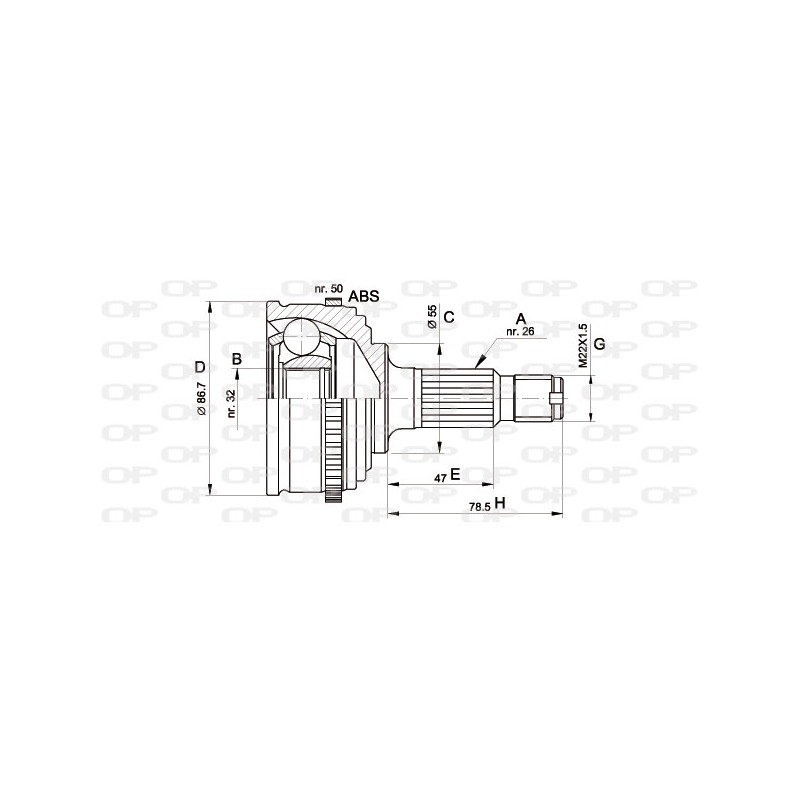 Tête de cardan OPEN PARTS