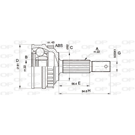 Tête de cardan OPEN PARTS