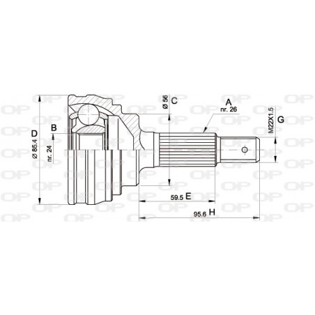 Tête de cardan OPEN PARTS