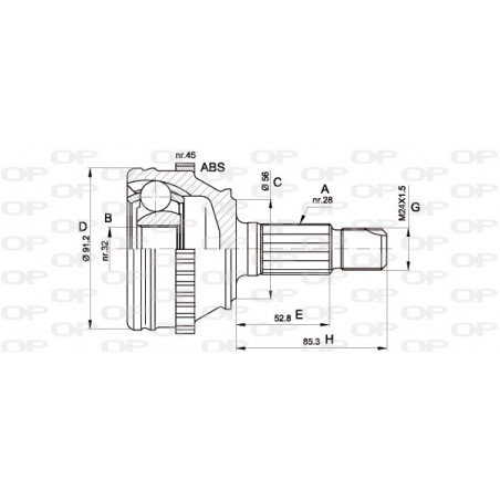 Tête de cardan OPEN PARTS