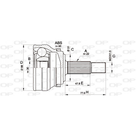 Tête de cardan OPEN PARTS