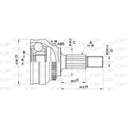 Tête de cardan OPEN PARTS