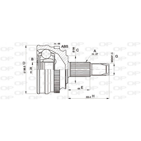 Tête de cardan OPEN PARTS