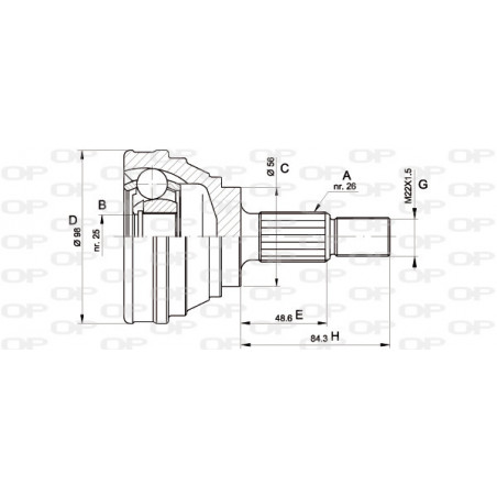 Tête de cardan OPEN PARTS