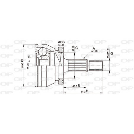 Tête de cardan OPEN PARTS