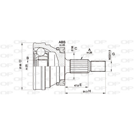Tête de cardan OPEN PARTS